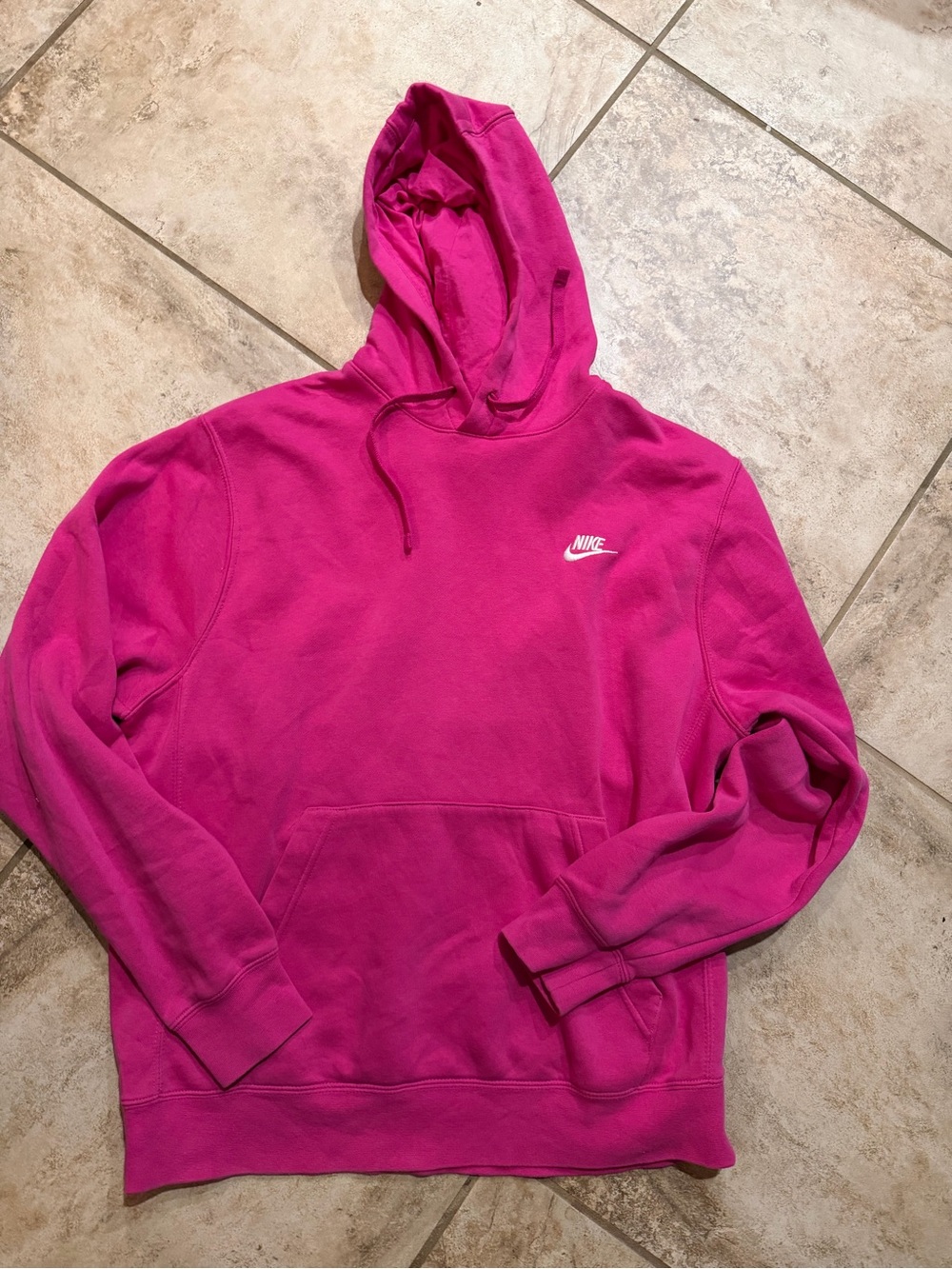 Nike Women's Fuchsia  Pink Pullover Hoodie Sweatshirt Hoodie